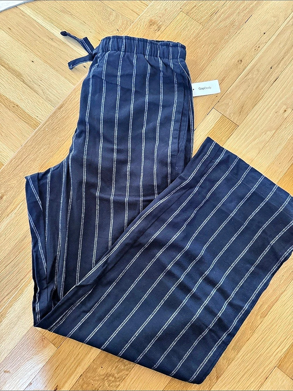 GapBody Striped Pajama Pants Women's Wide-Leg Blue